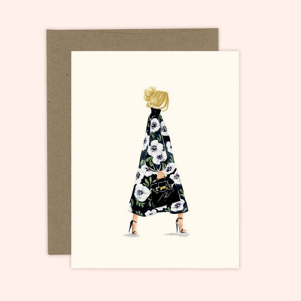 Floral Anemone Luxury Bag Girl Card