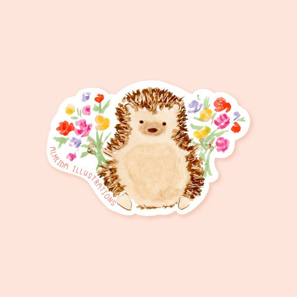 Hedgehog Flower Sticker