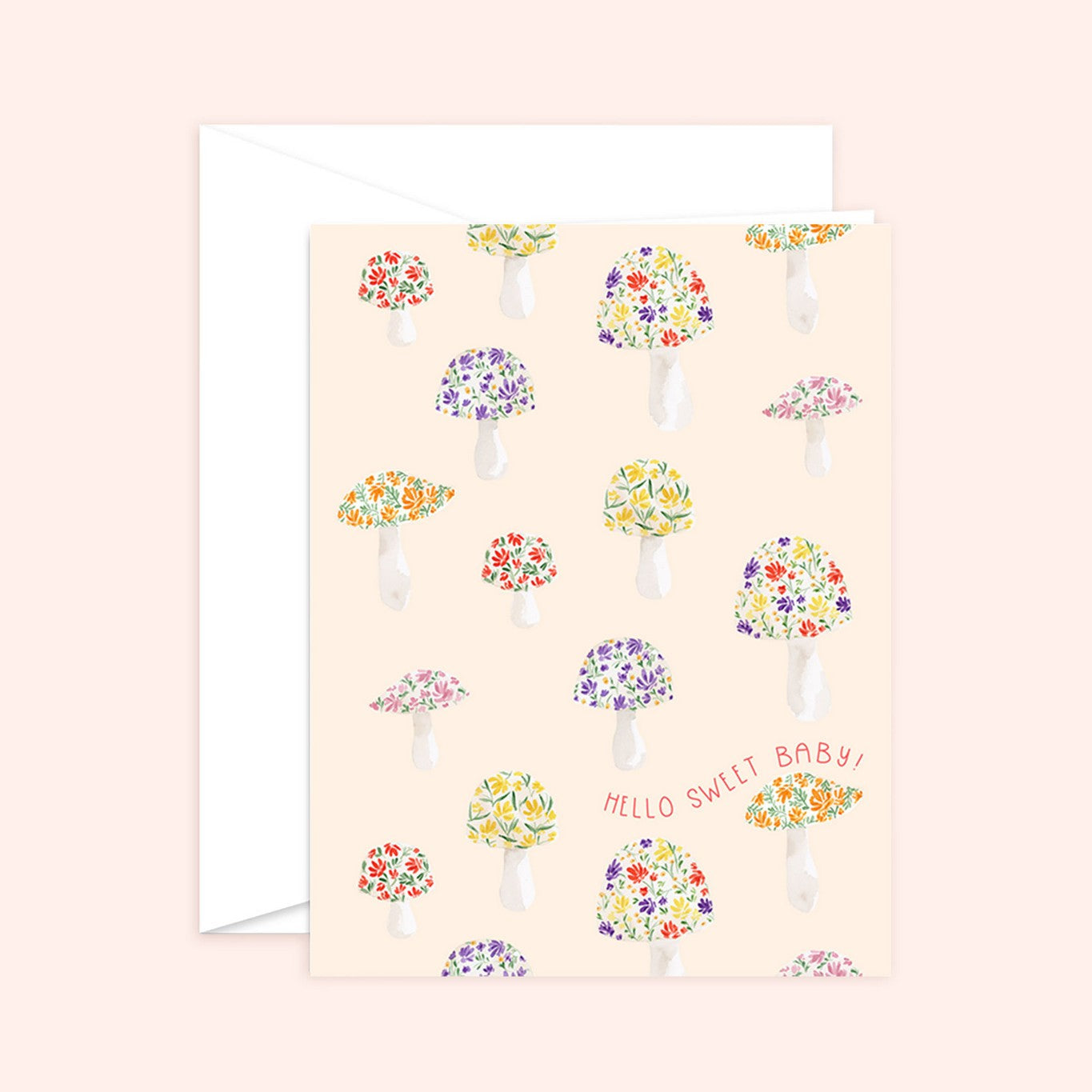 Whimsy Mushroom Baby Card