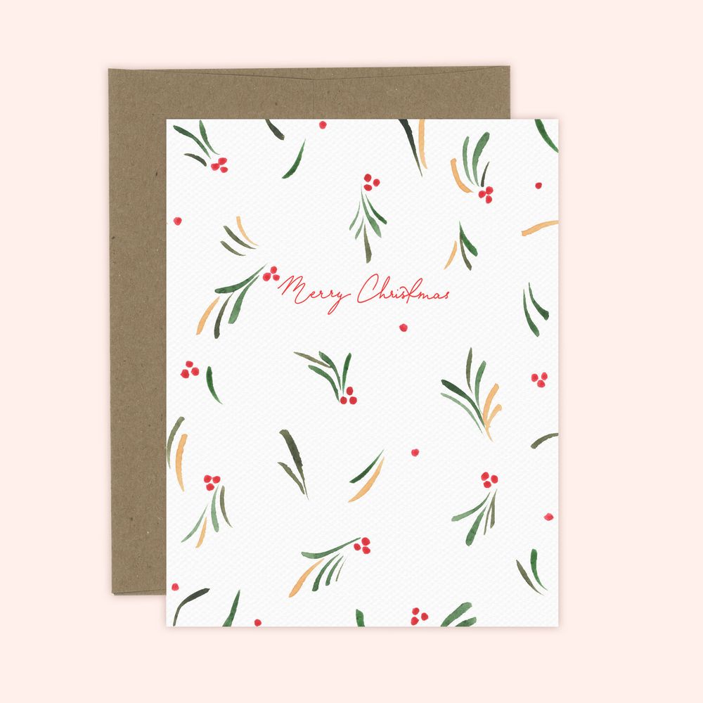 Christmas Berry Strokes Card