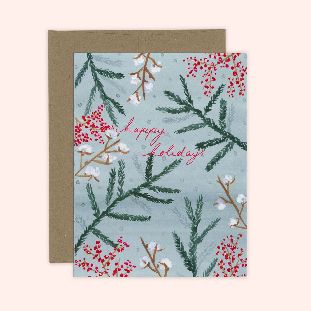 Holiday Branches and Berries Card