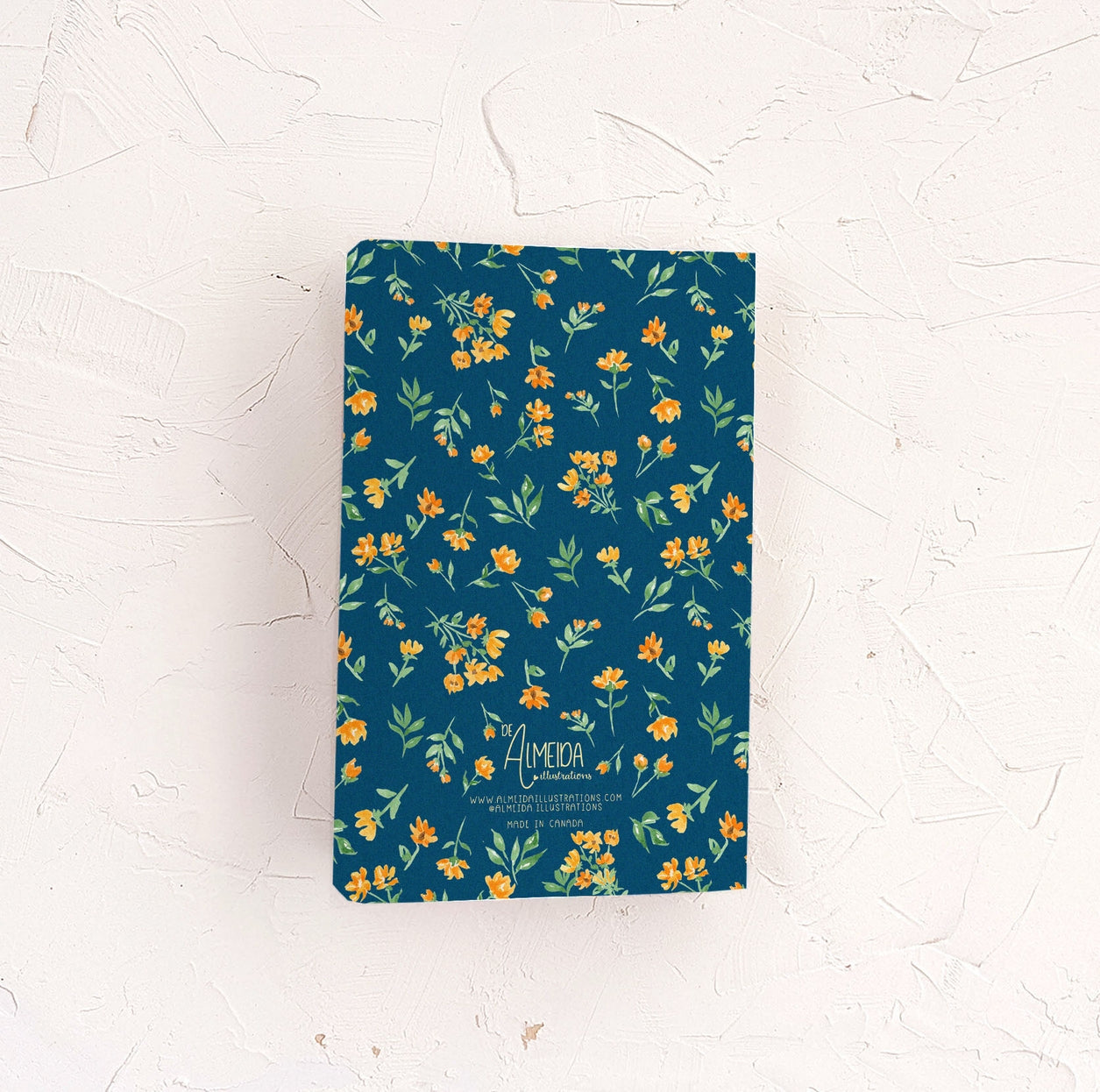 Yellow + Navy Florals Notebook