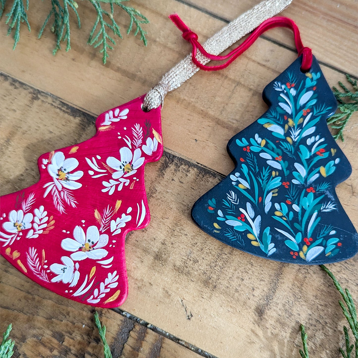 Red Floral Tree Ornament