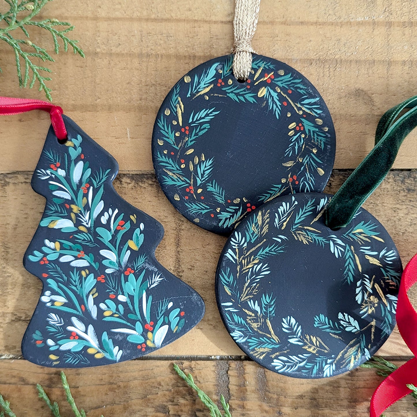 Evergreen & Red Berries Wreath