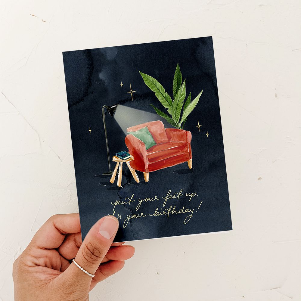 Put your Feet up Birthday card