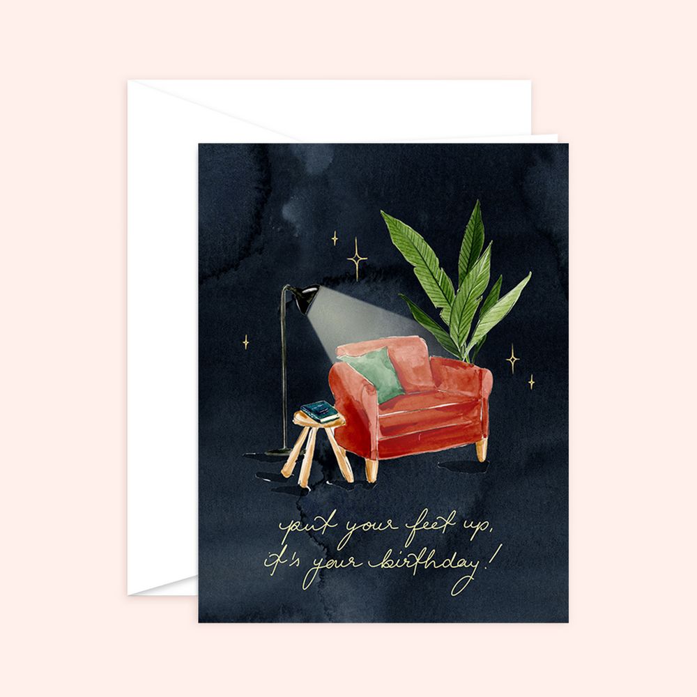 Put your Feet up Birthday card