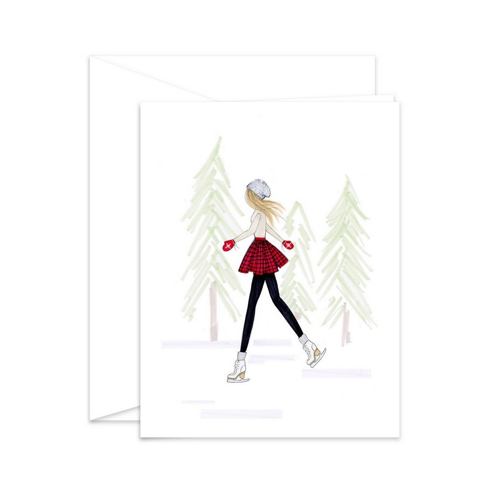 Figure Skater Christmas Greeting Card
