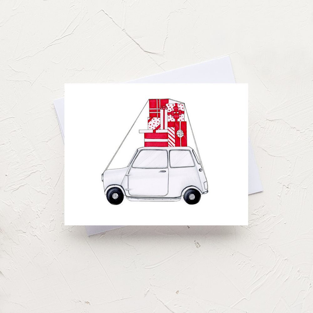 Vintage Mini Cooper Greeting Card
