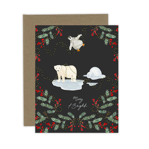 Merry + Bright Polar Bear Card