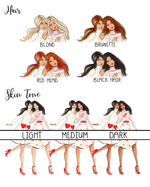 Galentine's Day! -  Select Hair Color/Skin Tone