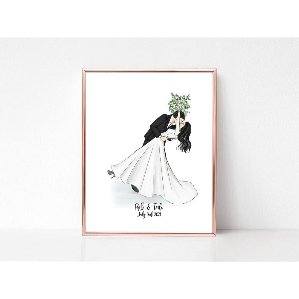 Bridal Bliss - Newly Wed Customized Gift - Art Print