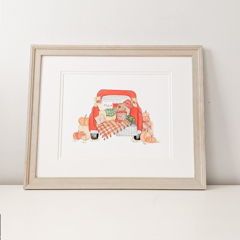 Fall Plaid and Pickup Trucks - Art Print