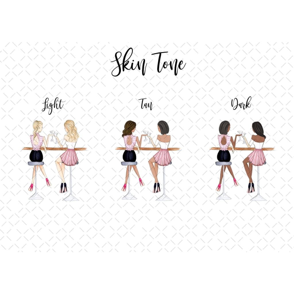 Girls Night - Select Hair Color/Skin Tone Art Print wall decor
