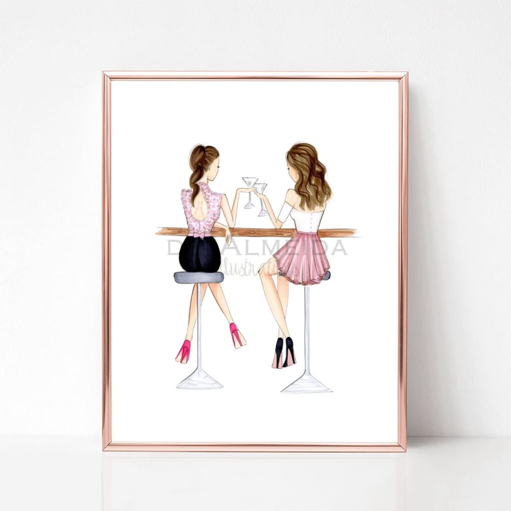 Girls Night - Select Hair Color/Skin Tone Art Print wall decor