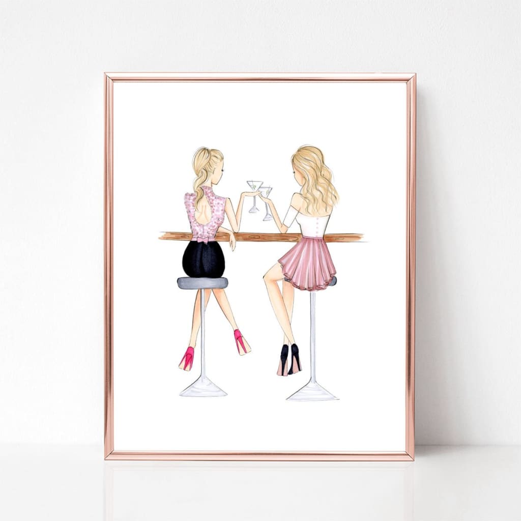 Girls Night - Select Hair Color/Skin Tone Art Print wall decor