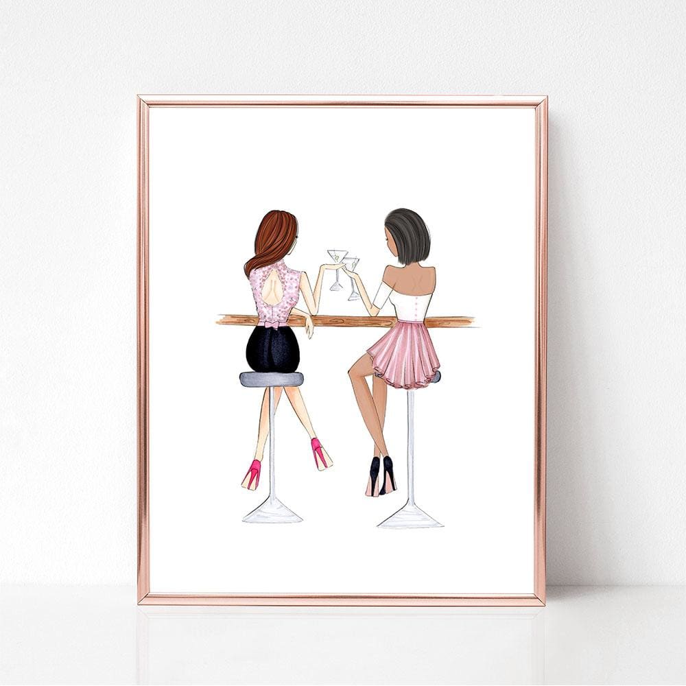 Girls Night - Select Hair Color/Skin Tone Art Print wall decor