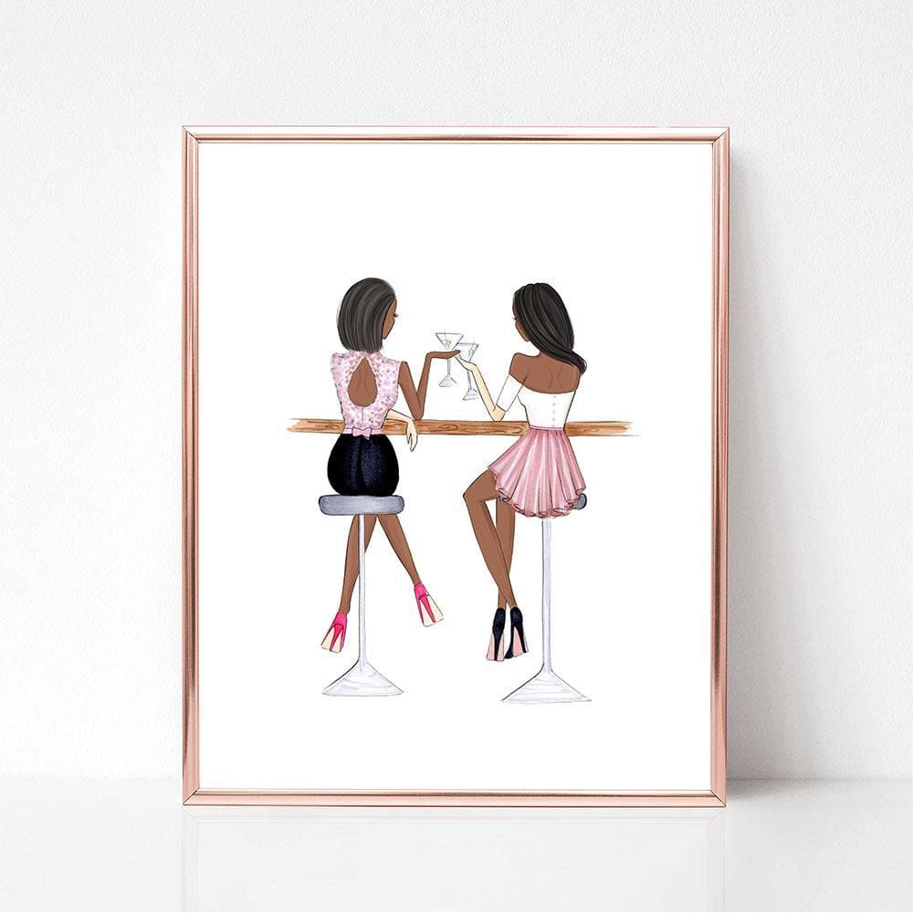 Girls Night - Select Hair Color/Skin Tone Art Print wall decor