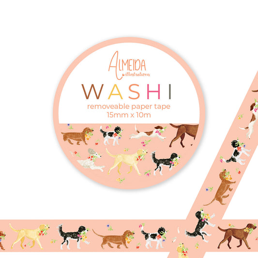 Floral Dogs Washi Tape