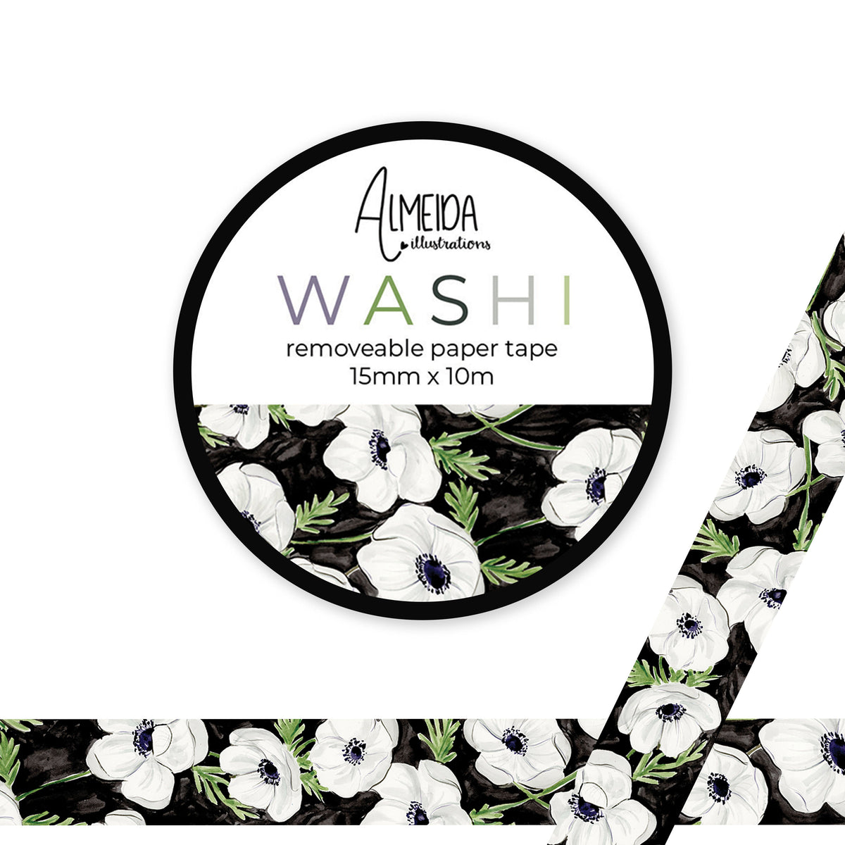 Panda Anemones Washi Tape