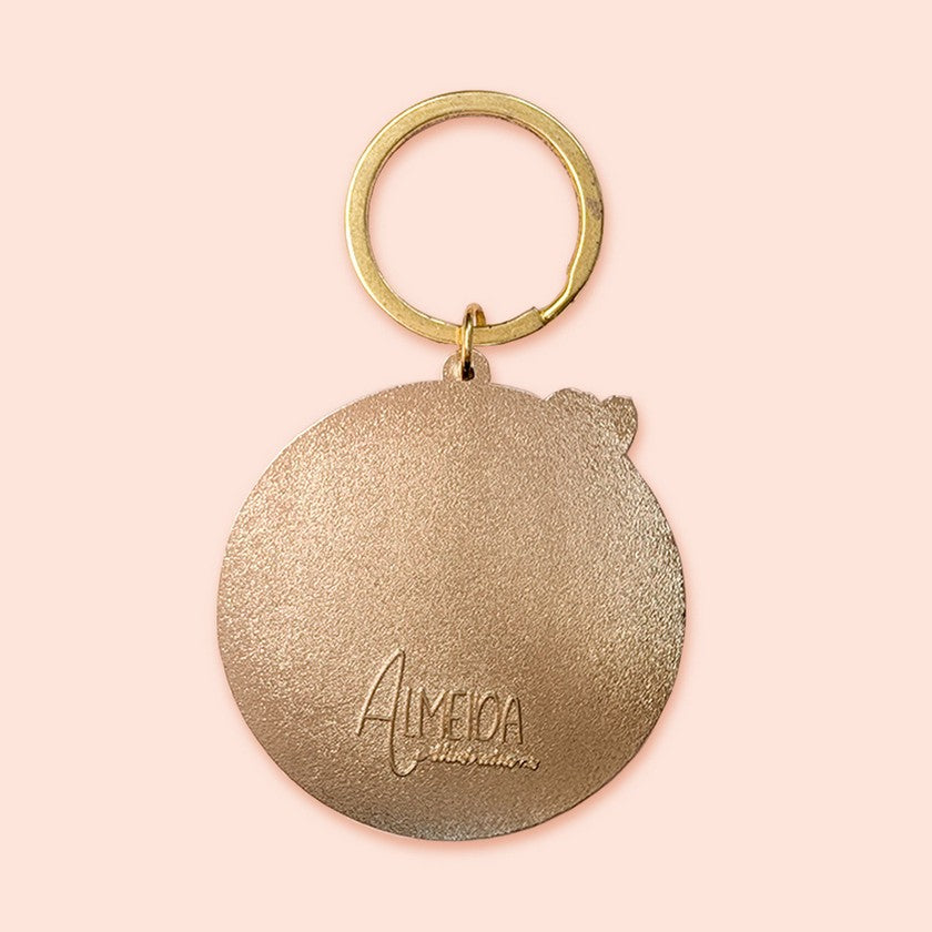 White Anemone Flower Keychain