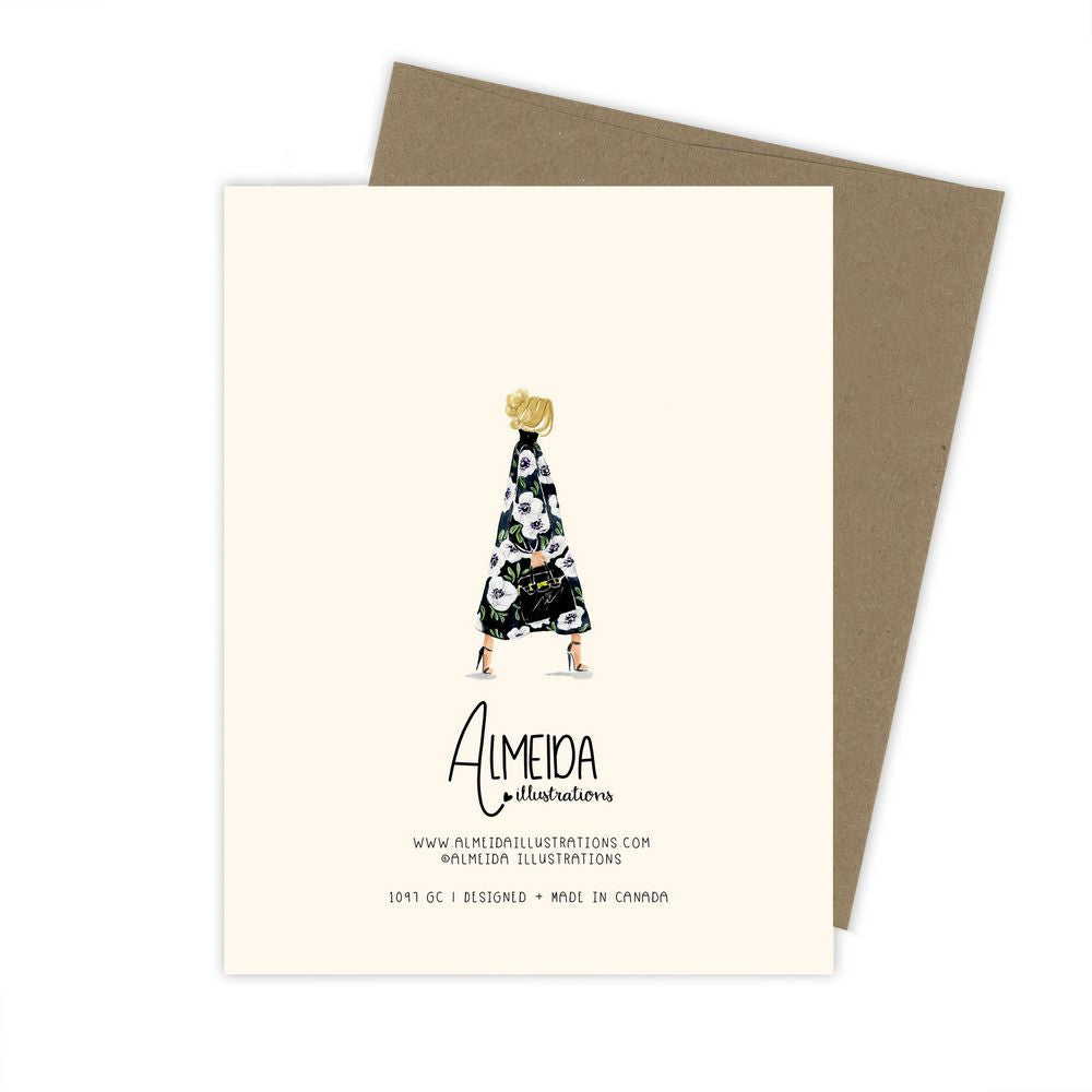 Floral Anemone Luxury Bag Girl Card
