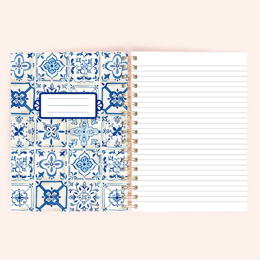 Azulejos Blue Tiles Spiral Notebook