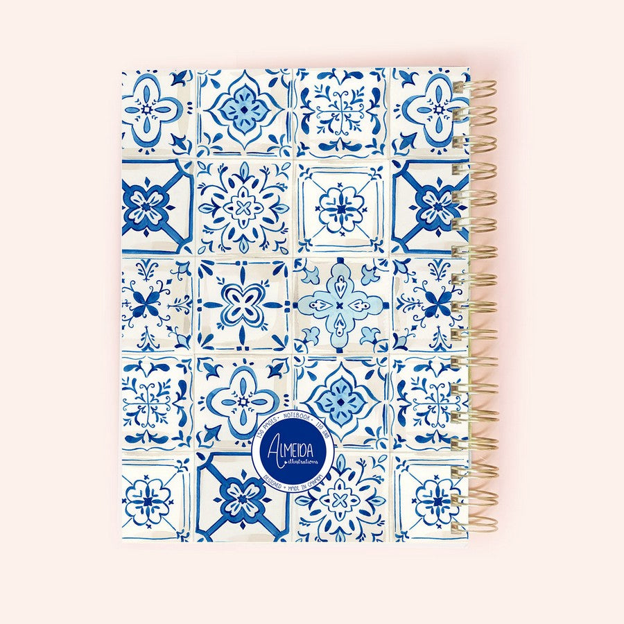 Azulejos Blue Tiles Spiral Notebook