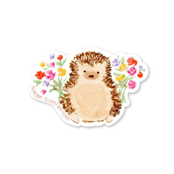 Hedgehog Flower Sticker