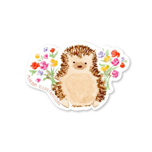Hedgehog Flower Sticker