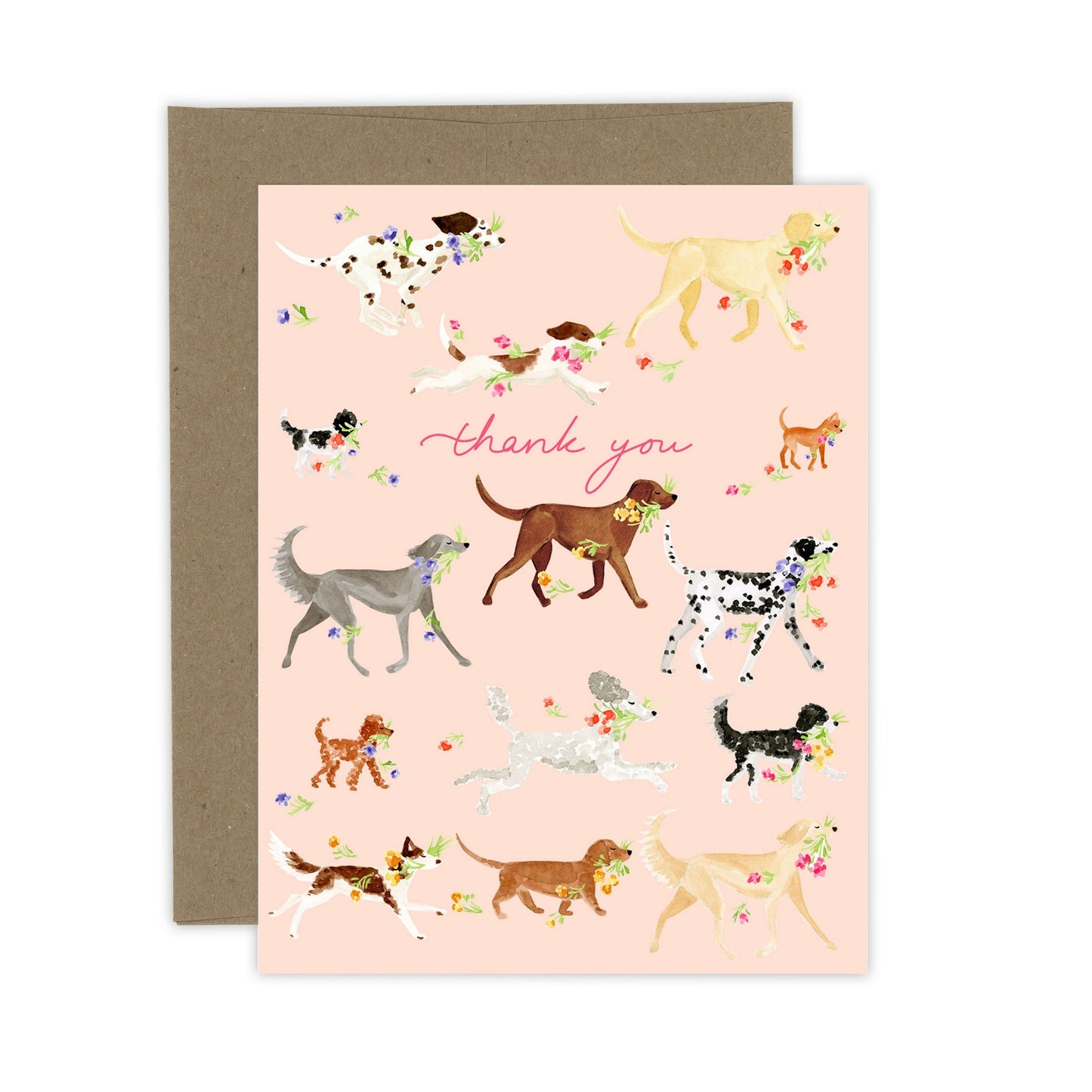 Thank you Dog Florals Card