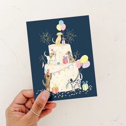 Party Dog Cake Card