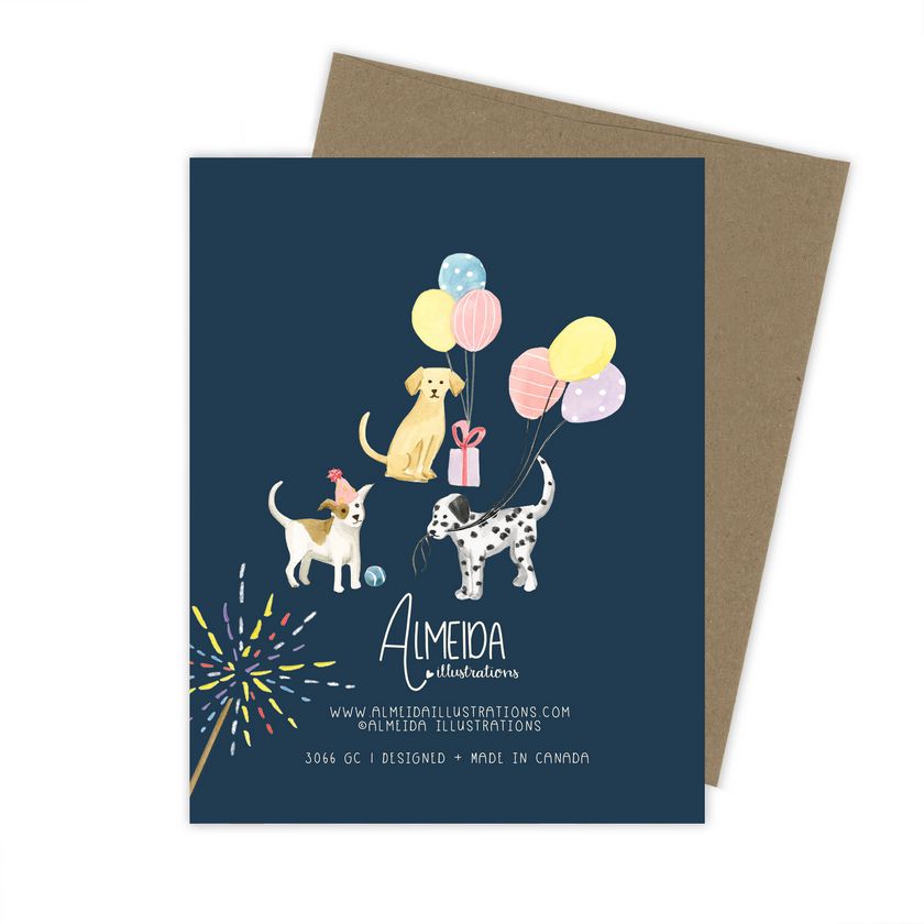 Party Dog Cake Card