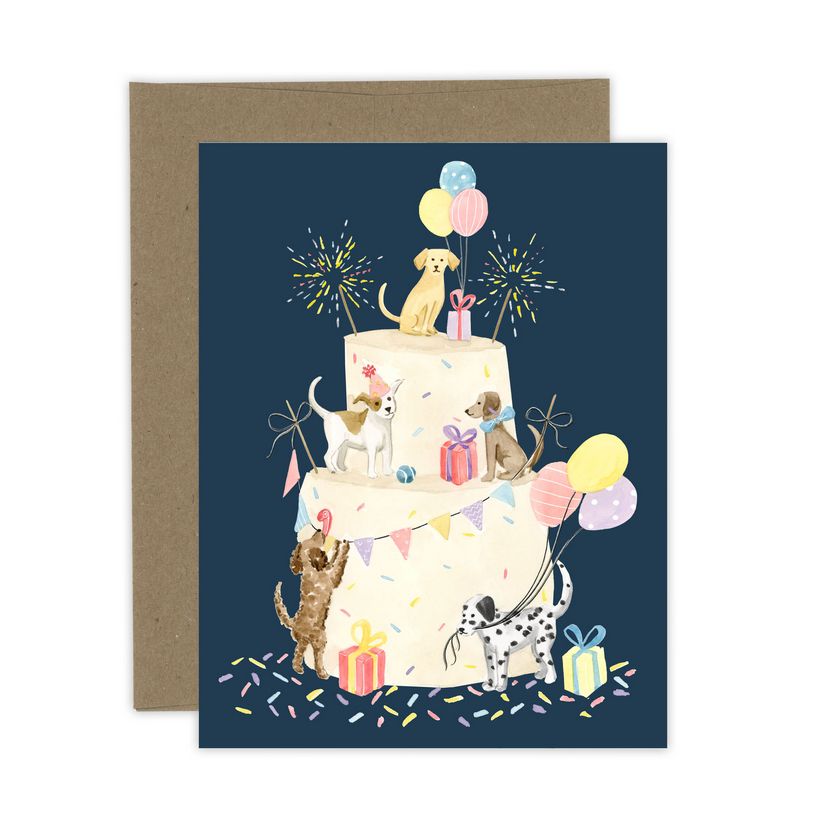 Party Dog Cake Card