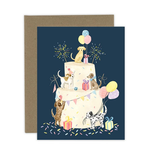 Party Dog Cake Card