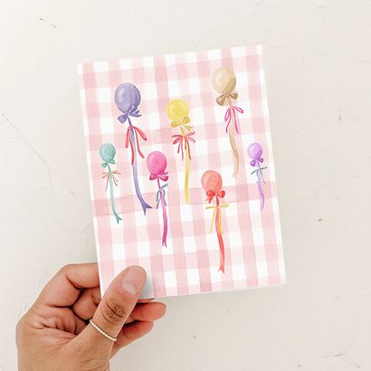 Bows, Balloons, and Gingham Card