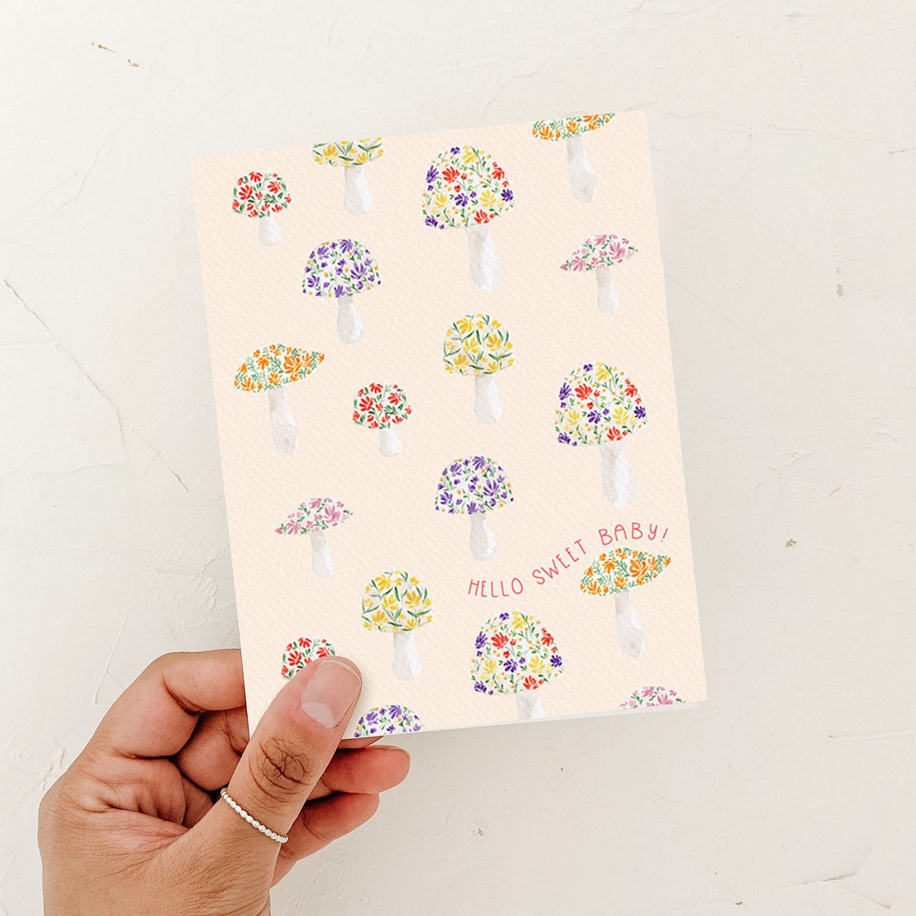 Whimsy Mushroom Baby Card