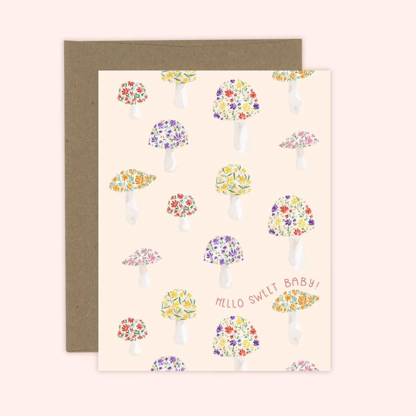 Whimsy Mushroom Baby Card