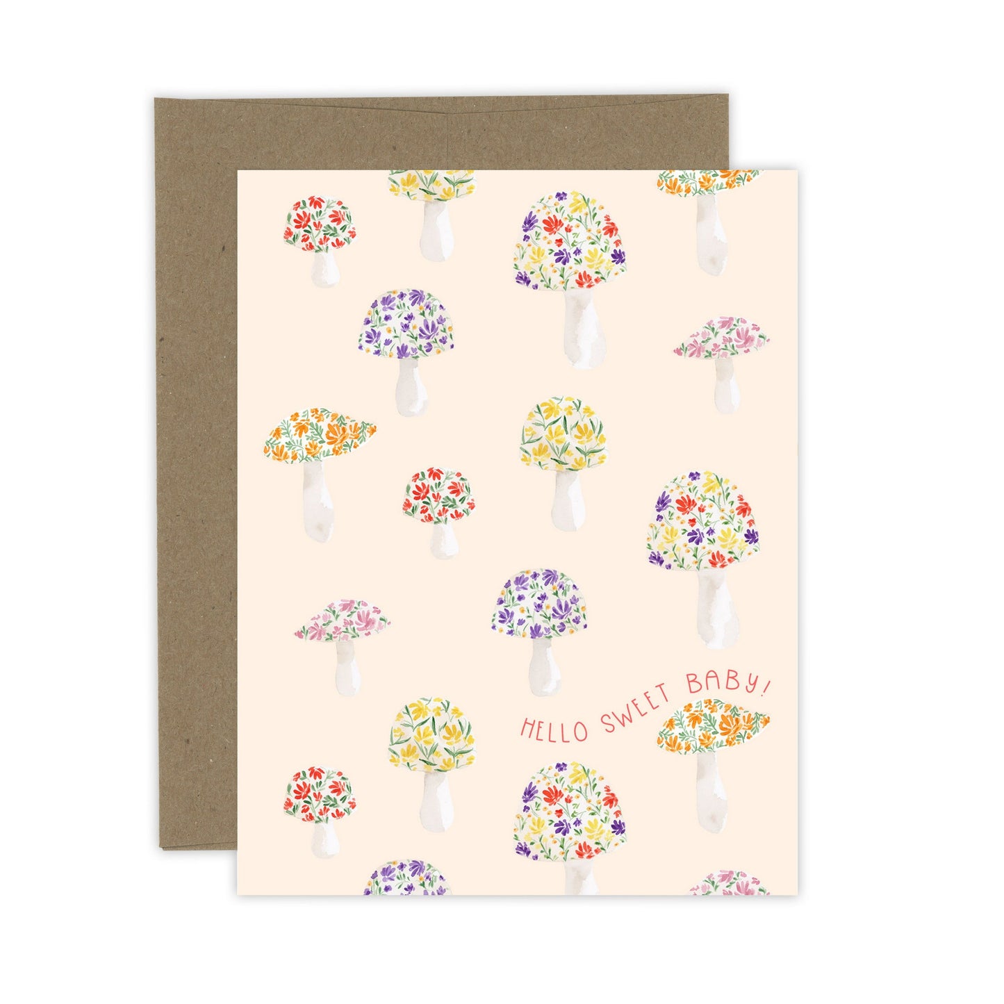 Whimsy Mushroom Baby Card