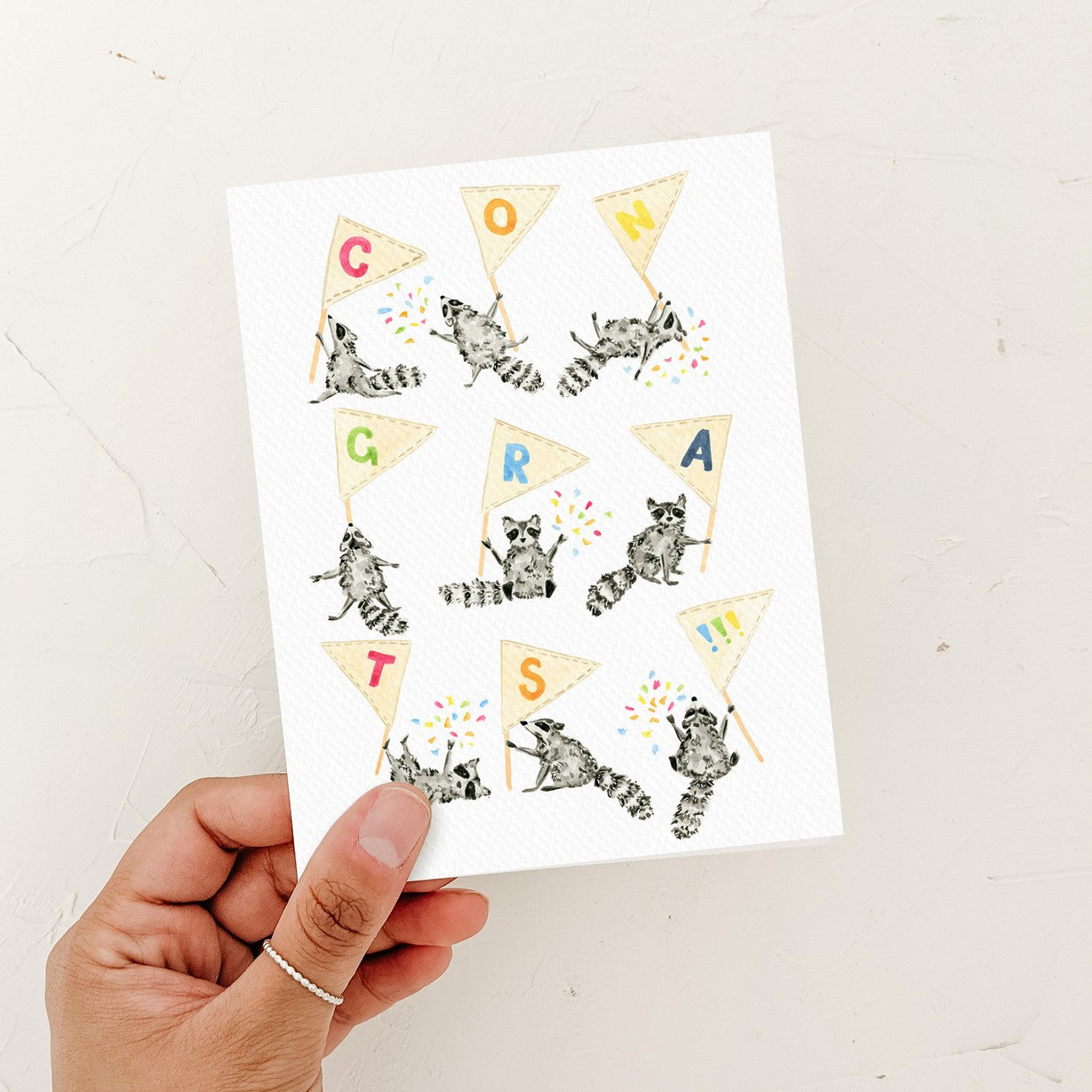 Raccoon Congratulations Card