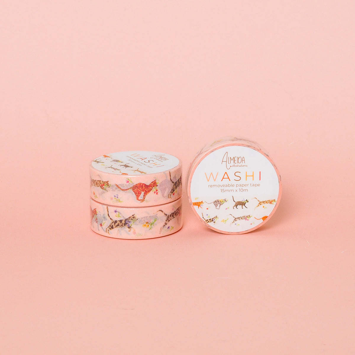 Floral Cats Washi Tape