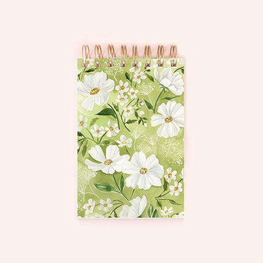 Green Florals Spiral Notepad