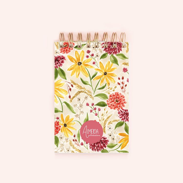 Fall Florals Spiral Notepad