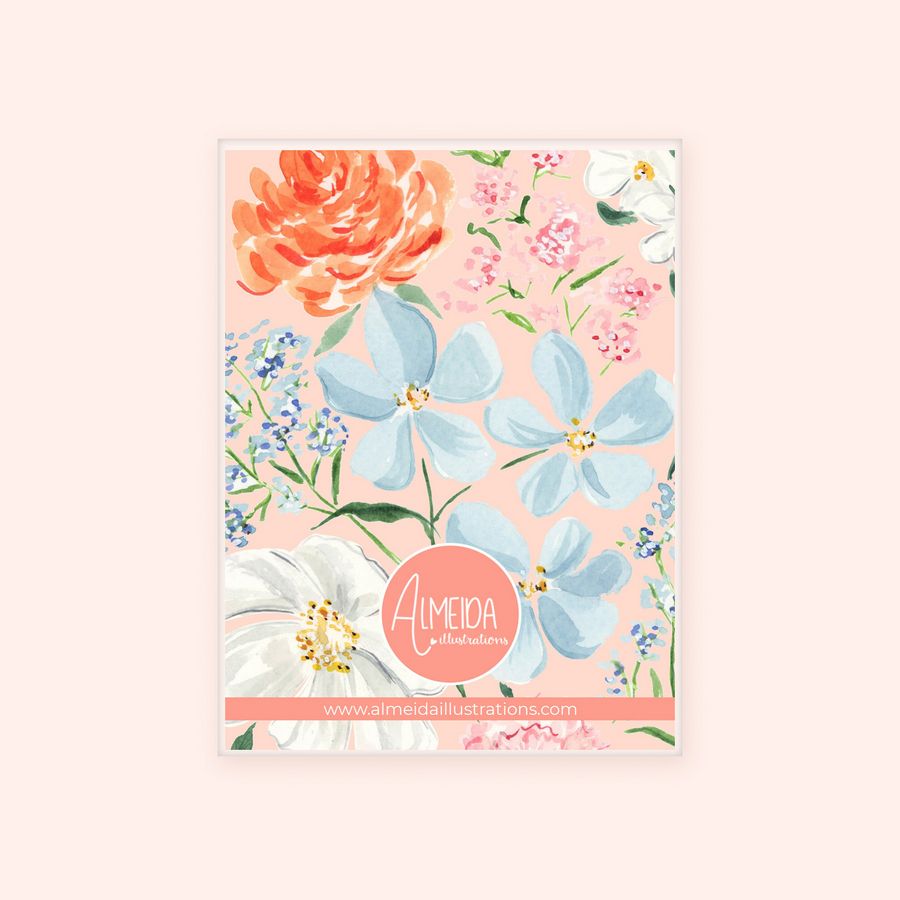 Green Florals Magnet Set