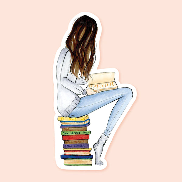 Vinyl Bookworm Sticker