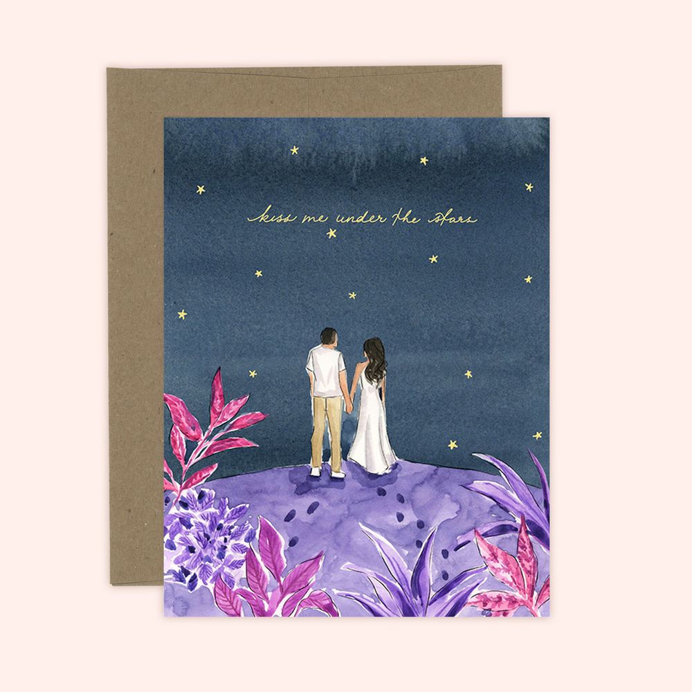 Kiss me under the stars card