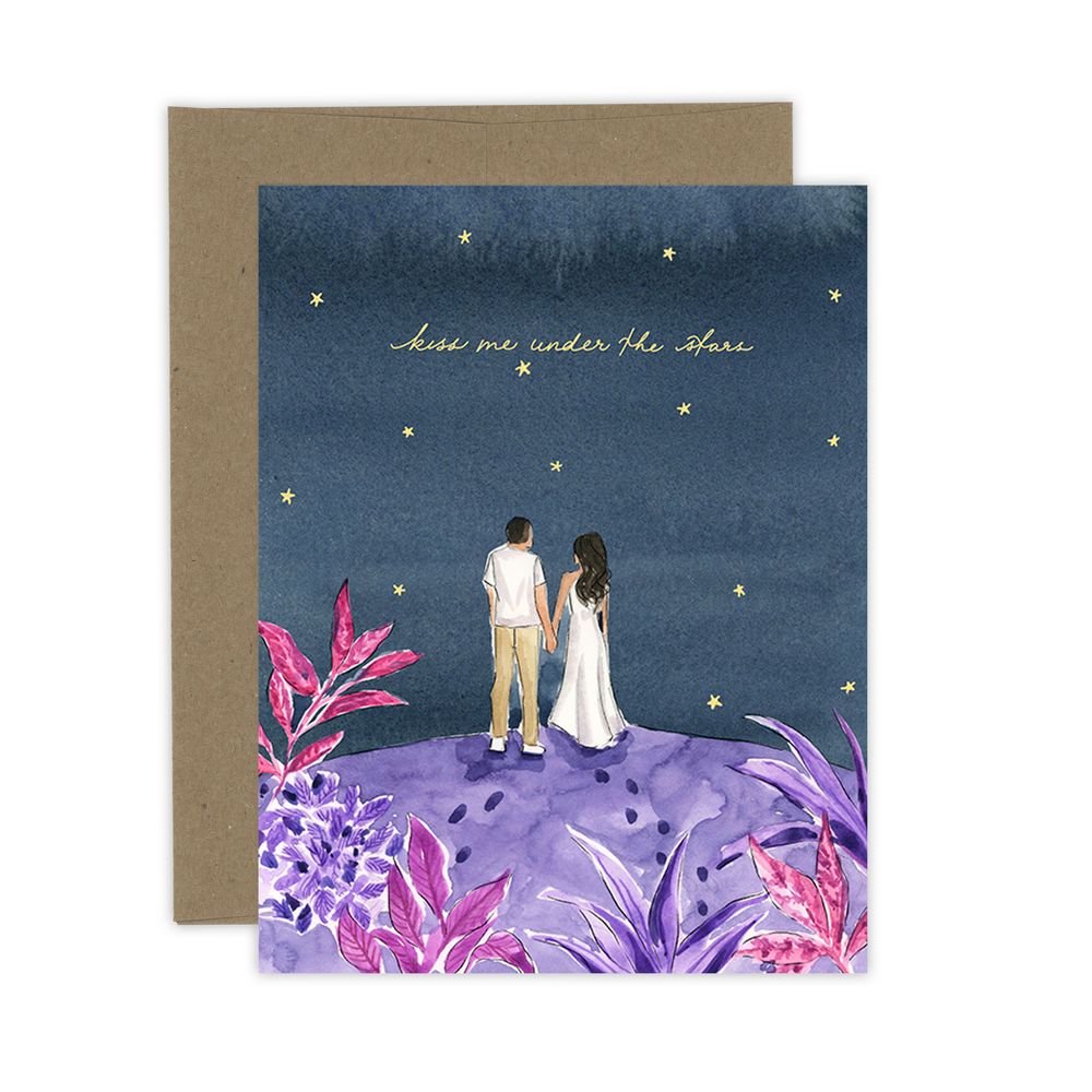 Kiss me under the stars card