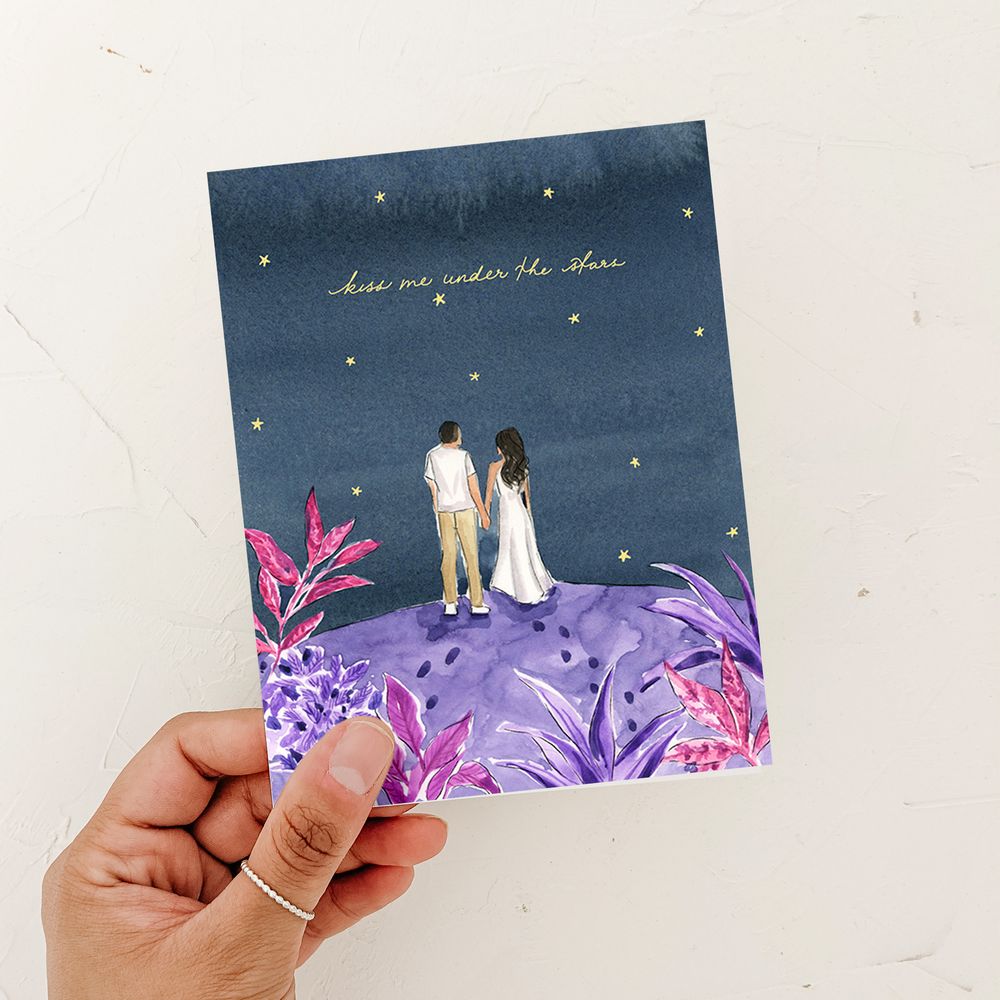 Kiss me under the stars card