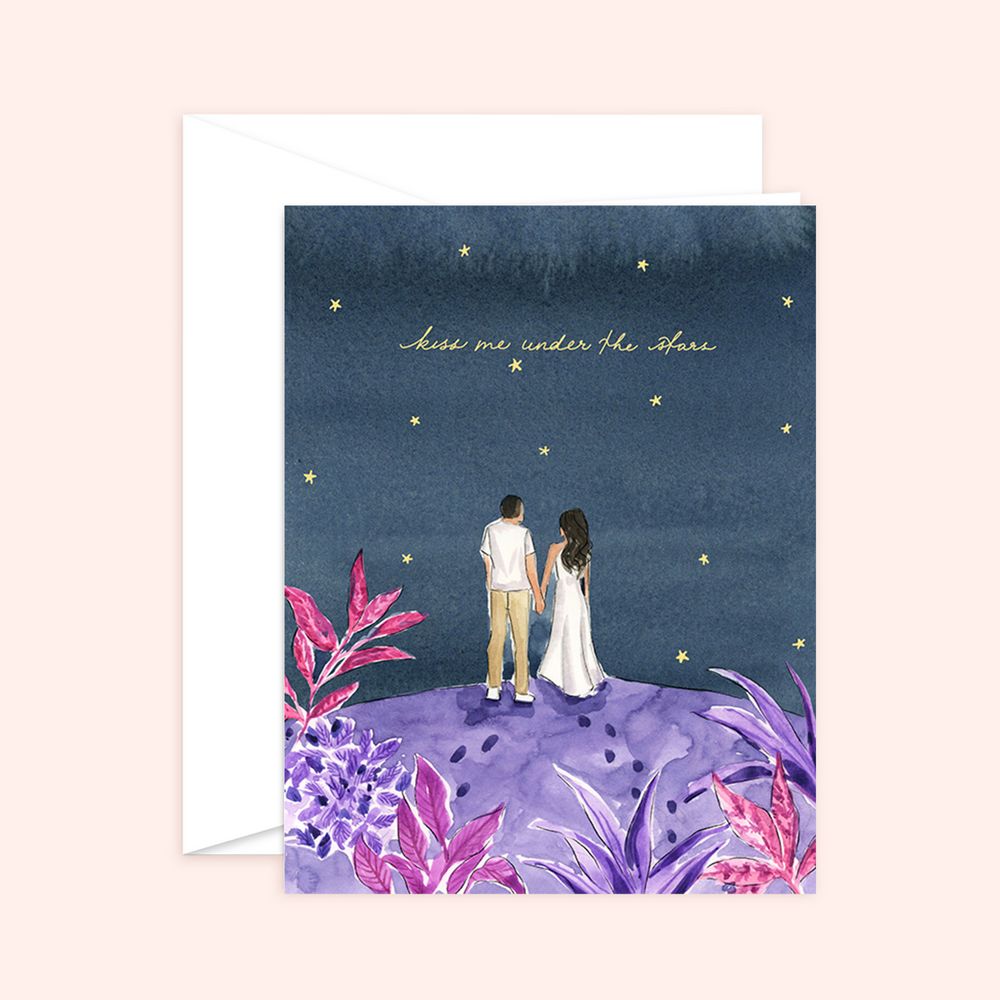 Kiss me under the stars card