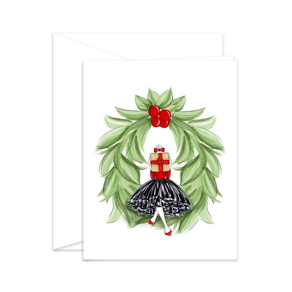 Wreath Girl Greeting Card