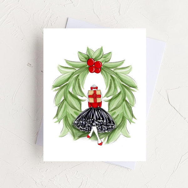 Wreath Girl Greeting Card